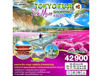 TOKYO FUJI PINKMOSS SHOPPING 6D 3N โดยสายการบินไทย [TG]